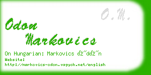 odon markovics business card